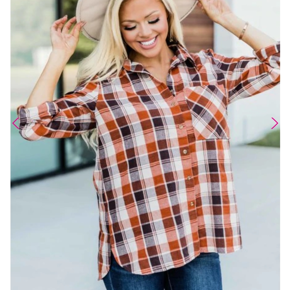 Rust Plaid Shirt